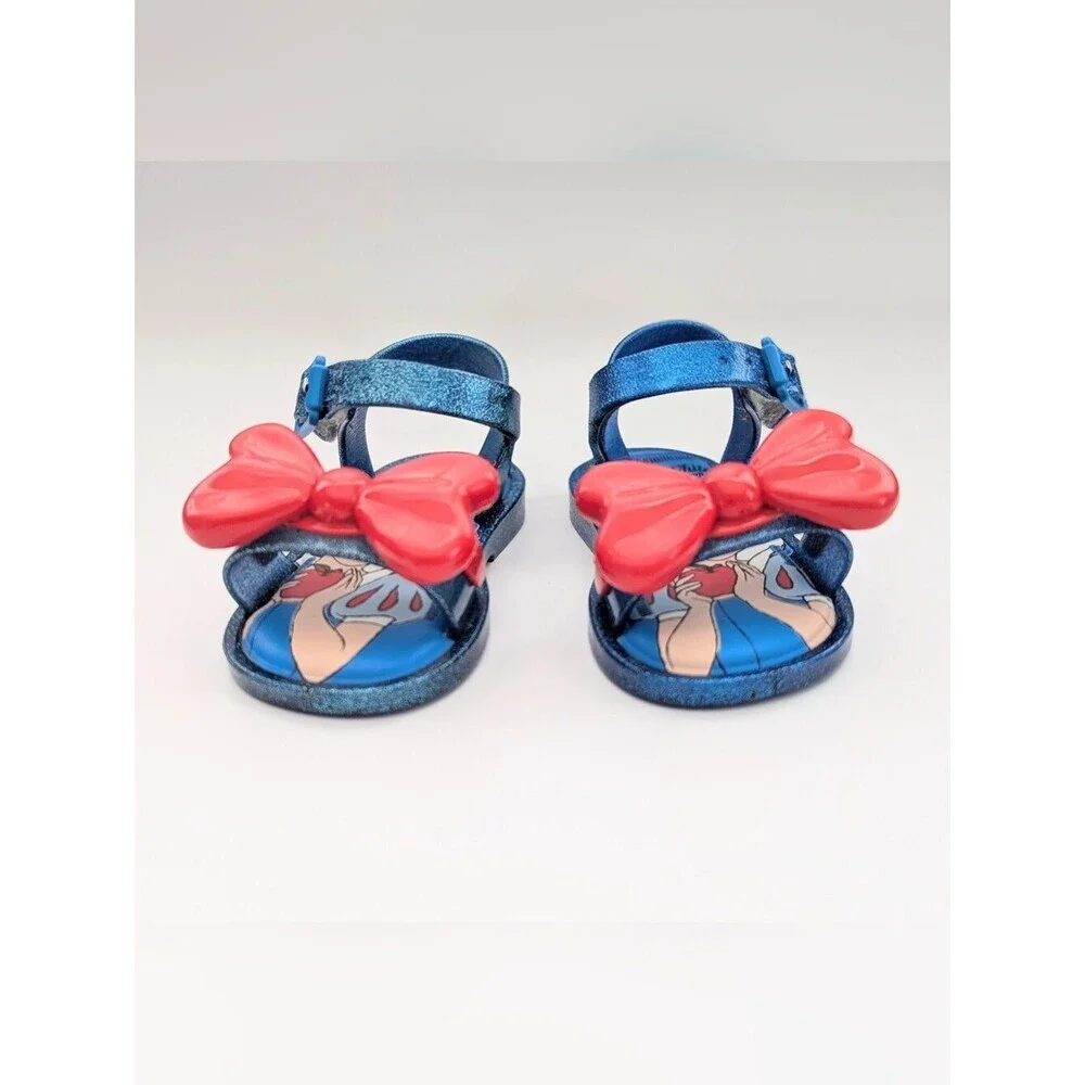 Mini Melissa Disney Snow White Sandals w/Red Bow Accent - Size 5